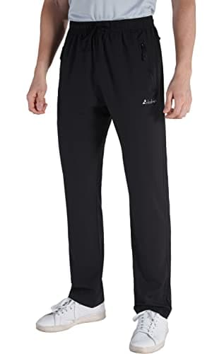 Image of clothin Mens Workout Athletic Pants Elastic-Waist Drawstring Pants for Sport Exercise Travel,Quick-Dry,Stretchy, Black, 28W x 30L
