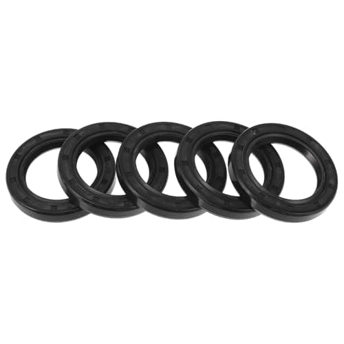 Image of Motoforti Universal Oil Seal TC Double Lip W Steel Spring Seal Ring Rotary Shaft Seal 32x47x7mm High Pressure NBR Rubber Black 5 Pcs