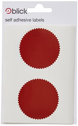 Image of Blick Labels, Red, Self Adhesive Stickers, Company Seal, 50mm, 8 Labels, for Home, Office, Family, School, Letters
