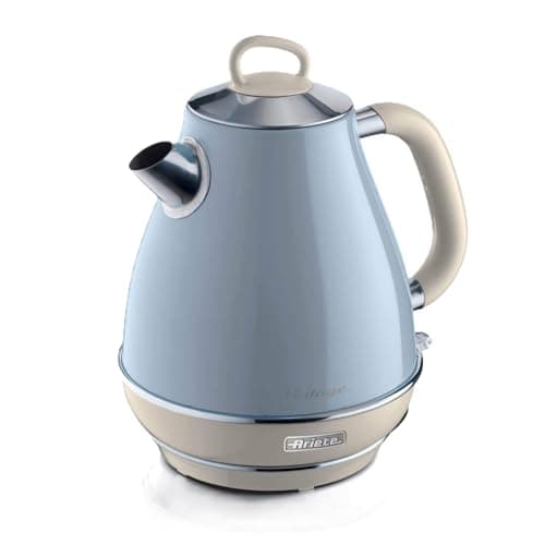 Image of Ariete 2869/05 Retro Style Cordless Jug Kettle, Cool to Touch Exterior and Removable Filter, Water Indicator at Eye Level, Vintage Design, 2000 W, 1.7 litres, Blue