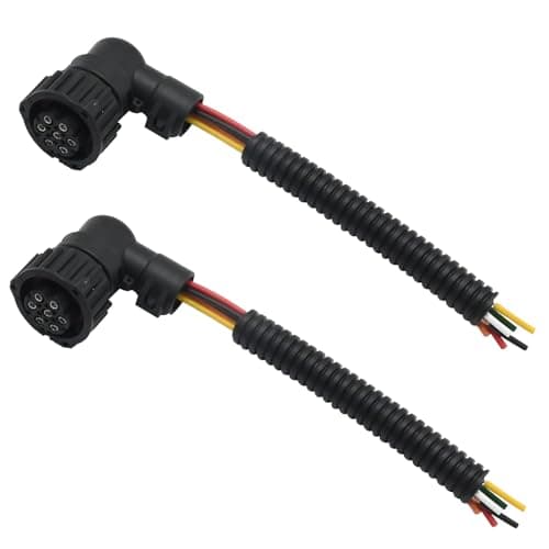 Image of Ollanoos 2 Pack Rear Tail Light Harness Set, 7 Pin Replacement for Fiat Ducato, Mercedes-Benz Sprinter, Nissan Cabstar (20cm, 967650-1, 965570)