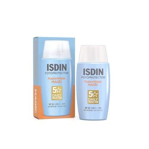 Image of ISDIN Fusion Water Magic SPF50 50ml | Daily facial sun cream | Ultra-light texture (Pack of 1)