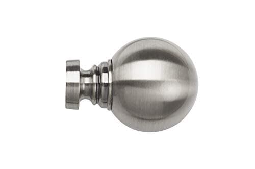 Image of ABC Decor Curtain Pole Ball Finials, 1 Pair to fit 35mm Curtain Pole, (Satin Silver)