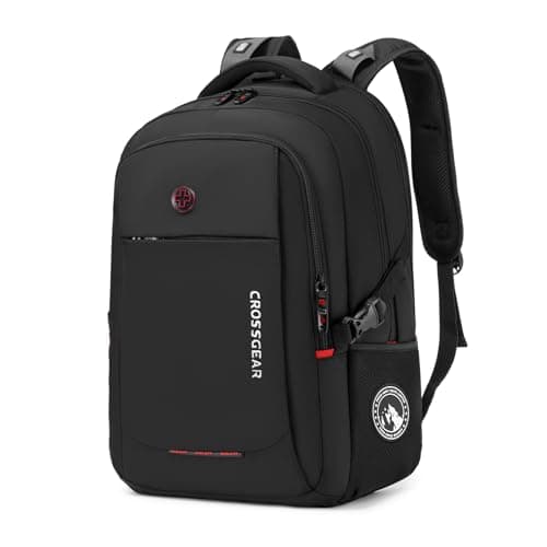 Image of CROSSGEAR Anti-Theft Laptop Backpack 15.6" for Men & Women | USB Charging Travel Bag, Business & School Bag, Multi-Compartment Office Bag, Waterproof Daily Commuter Backpack, Work & Outdoor Use
