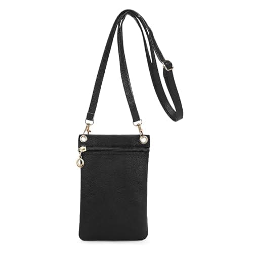 Image of Energather Small Phone Bag, Soft PU Leather Mobile Phone Bags for Women, Mobile Phone Pouch Bag Crossbody Phone Bag (black)