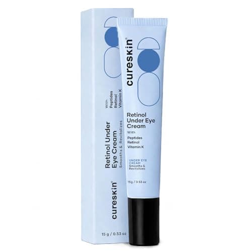 Image of Cureskin Retinol Under Eye Cream with Peptides and Vitamin K for the Appearance of Dark Circles, Puffiness, Fine Lines and Wrinkles 15 g