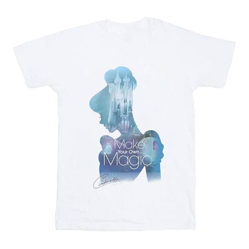 Image of Disney Princess Women's Ariel Filled Silhouette Boyfriend Fit T-Shirt X-Large White