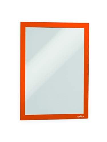 Image of Durable DURAFRAME Self-Adhesive Magnetic Frame - A4 Orange - Pack of 10 - Document Frame For Professional Internal Signage - Self-Adhesive Attachment