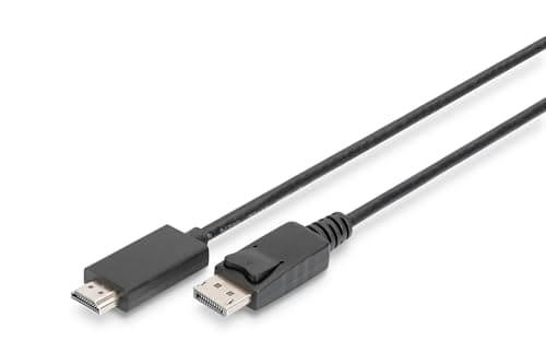 Image of Digitus DisplayPort adapter cable - DP to HDMI (2.0) Type A - UHD 4K/60Hz - 2m - Locking, HDCP, 3D - For monitor, PC