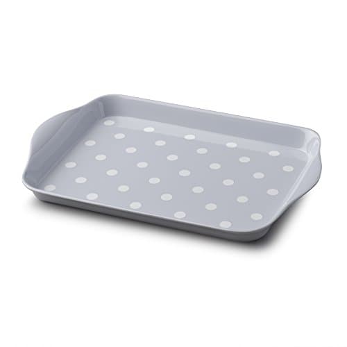 Image of Zeal Melamine Mini Dotty Design Serving Tray (18x14cm) - French Grey