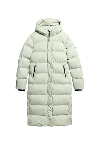 Image of Superdry Women's Long Quilted Microfibre Coat, 14