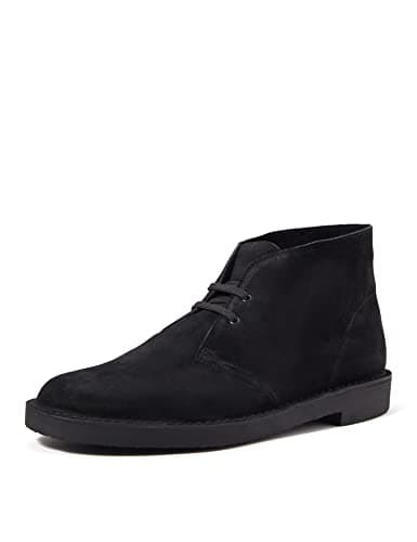 Image of Clarks Men's Desert Boot Bushacre 3, Black Sde, 6 UK