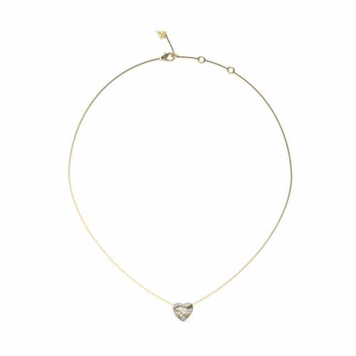 Image of Guess JUBN04501JWYGT-U Women's Gold Heart Necklace, Crystal
