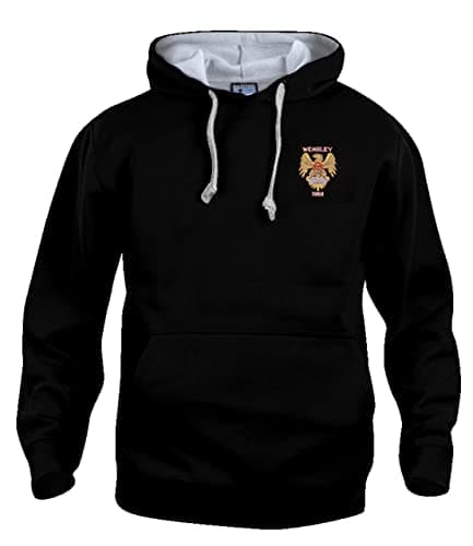 Image of Manchester U. 1958 Retro Football Hoodie Embroidered Logo Black
