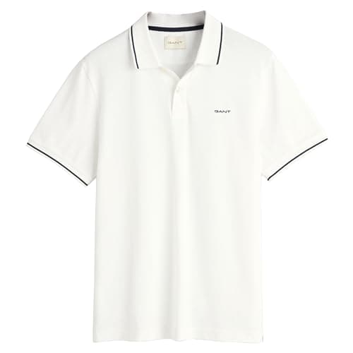 Image of GANT Mens Short Sleeve Pique Polo White S White M