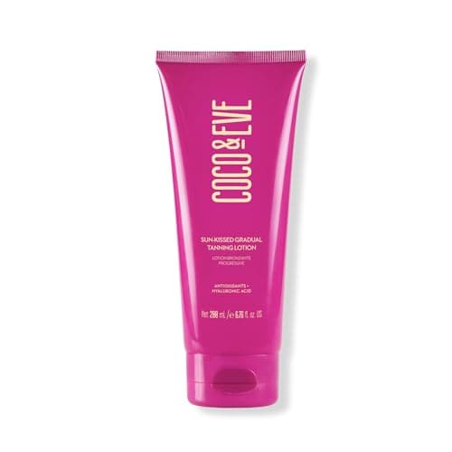 Image of Coco & Eve Sun-kissed Gradual Tanning Lotion - Natural Sunless Moisturizing Tanner with 72H Hydration & Streak-Free, Buildable Glow. Skincare-Infused with Antioxidants and Hyaluronic Acid. (200ml)