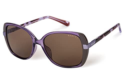 Image of RADLEY London MORWENNA Womens 70's Style Oversized Butterfly Sunglasses, 57 mm, Gloss Crystal Purple