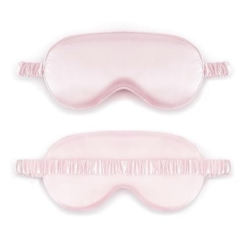 Image of Sleep Mask for Adults - Satin Eye Mask for Night Sleep, Travel & Nap - Super Soft, Blackout, Anti-Allergy Eye Cover for Women & Men (Pink)