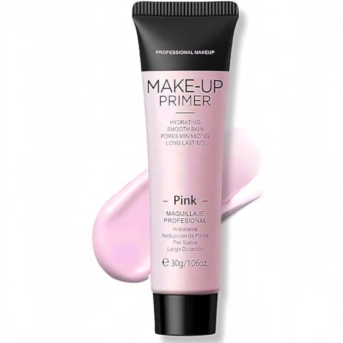 Image of Pink Colour Corrector Primer Makeup, Anti-Redness Face Primer, Grips Makeup to Last, for Red & Blemished Skin, Pore Minimizer, Hydrating Make up, Balance Skin Tone