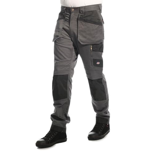 Image of Lee Cooper LCPNT245 Men's Workwear Stretch Cargo Pants, Grey, 38W / 31L