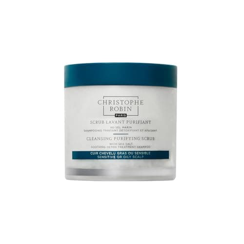 Image of Christophe Robin Cleansing Purifying Scrub with Sea Salt 250ml – Exfoliating Scalp Treatment, Removes Impurities & Detoxifies, Soothes & Refreshes Scalp