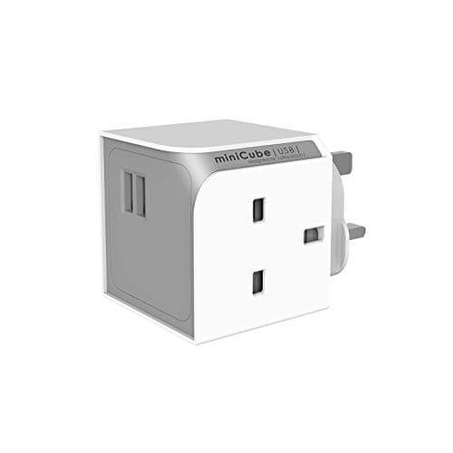 Image of Allocacoc PowerCube 'miniCube USB' 2 UK Socket Mains Extension Plug
