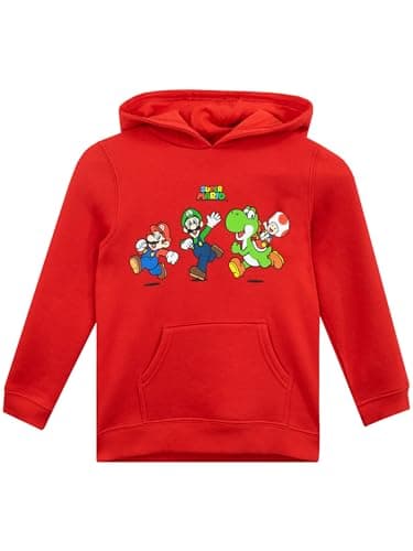 Image of Super Mario Hoodie | Mario And Luigi Boys Hoodie | Yoshi Boys' Hoodies | Red 3-4 Years