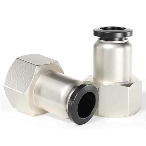 Image of TAILONZ PNEUMATIC Female Straight 4mm Tube OD x 1/8 Inch BSP Thread Push to Connect Fittings PCF4-01(Pack of 2)