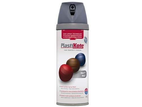 Image of Plasti-kote 23102 400ml Premium Spray Paint - Matt Grey