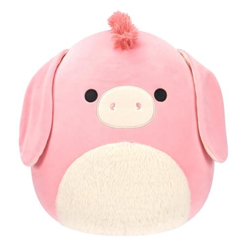Image of Squishmallows Original 12-Inch Maudie Pink Donkey with White Fuzzy Belly - Official Jazwares Plush