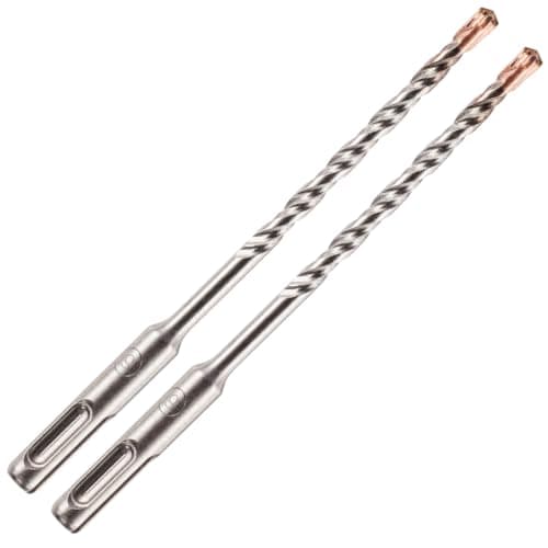 Image of Pack Of 2-8mm x 160mm Long SDS Plus High Performance Hammer Drill Bits, Professional Tungsten Carbide Cross Tipped Masonry Drill Bit For Brick, Concrete, Stone, Granite. 8mm SDS Drill Bit