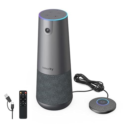 Image of NEARITY 120 Max 4K FHD Video Conference Webcam with Microphone and Speaker, 120° Ultra Wide Angle/5X Zoom/Auto Framing, Video Conferencing System with Remote Control for Zoom/Teams/PC/Laptop/Desktop