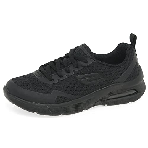 Image of Skechers Boy's Microspec Max Sneakers, Black Textile & Trim, 2 UK Child