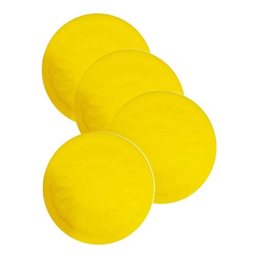 Image of Aidapt Yellow Non Slip Heat Proof Coasters Round 9x9 cm for Coffee, Tea, Beer, Mug, Wine on Tables, Counters, Cabinets Pack of 4