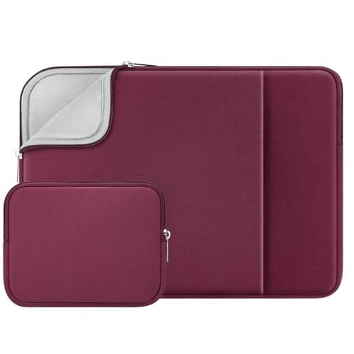 Image of RAINYEAR 15.6 Inch Laptop Sleeve Case Soft Fluffy Lining Cover Carrying Bag with Front Pocket & Accessories Pouch,Compatible with 15.6" Notebook Computer Chromebook(Red,Upgraded Version)
