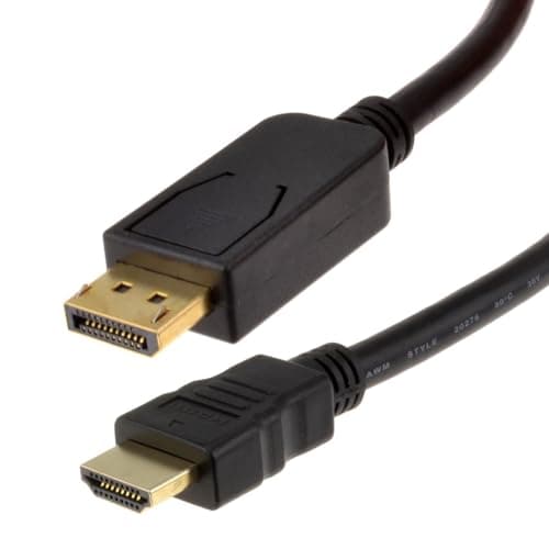 Image of kenable DisplayPort to HDMI Cable Male to Male for Monitor TV Screen Connection 1080p Full HD Audio Video 2m Black