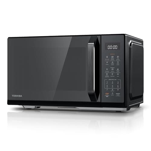 Image of Toshiba Black Mirror Microwave 900w 23L Microwave Oven with Digital Display, Solo, Auto Defrost, One-Touch Express Cook with 11 Power Levels, 7 Auto Menus, Perfect for 10'' Pizza, MW3-EM23PF(MB)