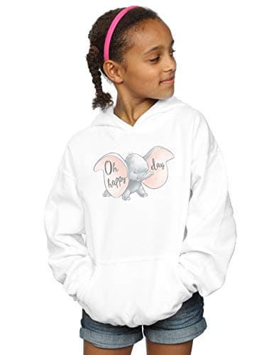Image of Disney Girls Dumbo Happy Day Hoodie White 9-11 Years