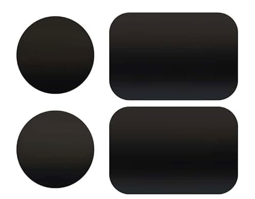Image of Qinoc Metal Plates for Mobile Magnetic Mount - Universal Replacement Plate Metal Disc with Strong Adhesive for Car Mounts, Magnetic Phone Holder - 2 Rectangle and 2 Round (All Black)