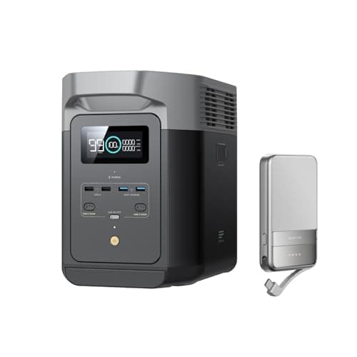 Image of EcoFlow DELTA 2 Portable Power Station with Magnetic Power Bank 5000mAh, 1-3kWh Expandable Capacity, LFP Battery, Fast Charging, Solar Generator for Home Backup Power, Camping & RVs