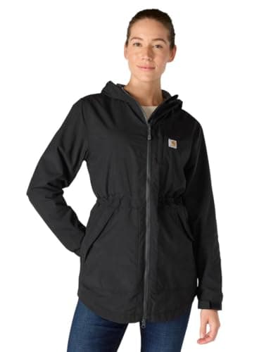 Image of Carhartt, Women's, Rain Defender® Relaxed Fit Lightweight Coat, Black, XS