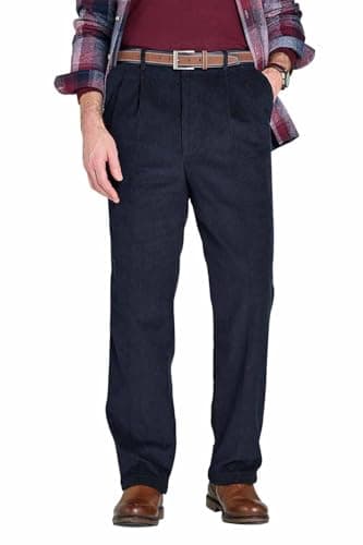 Image of Chums Men's HIGH-Rise Trousers Luxury Cotton Corduroy Navy 40W / 27L