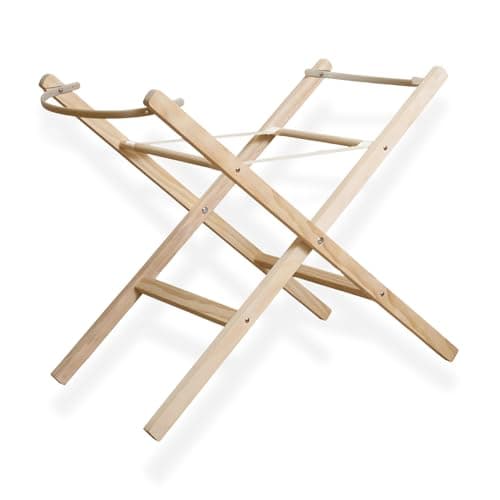 Image of Clair de Lune Self Assembly Natural Moses Basket Folding Stand