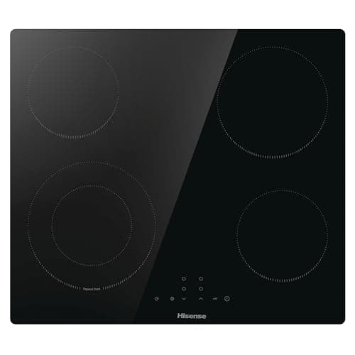 Image of Hisense E6422SC Built-in 60cm Electric Ceramic Hob with Child Lock, Touch control, Timer Function - Black 6400W