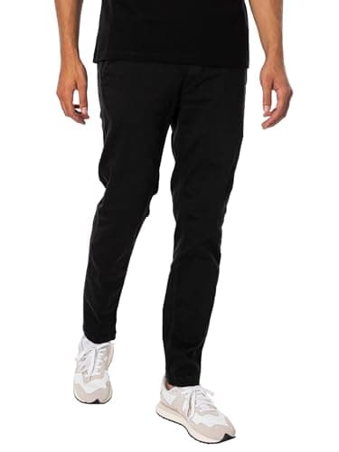 Image of REPLAY Men's Chino Zeumar Slim-Fit Hyperflex X-Lite with Stretch, Black (Black 040-1), 31W / 30L