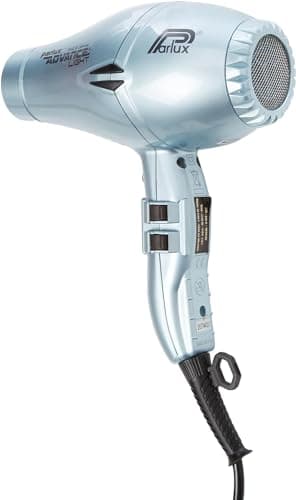 Image of Parlux Advance Light Ionic and Ceramic Hair Dryer in Ceramic Ice. Powerful, Quiet Lightweight Blow Dryer with 2 Speed Controls, 4 Heat Settings & 2 Nozzle Attachments. Made with Recycled Materials.