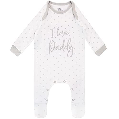 Image of Harry Bear Baby Sleepsuit I Love Daddy White 3-6 Months