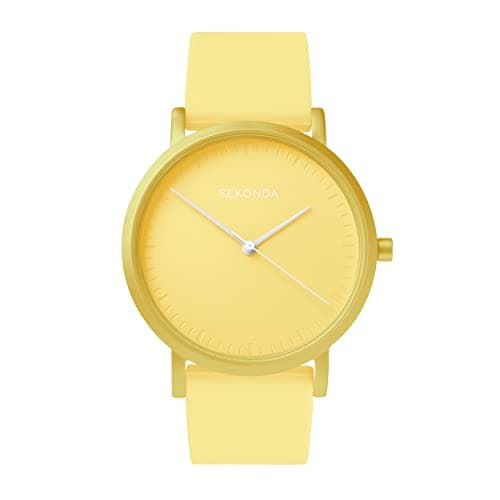 Image of Sekonda Palette Ladies 36mm Quartz Watch in Yellow with Analogue Display, and Yellow Silicone Strap 40551