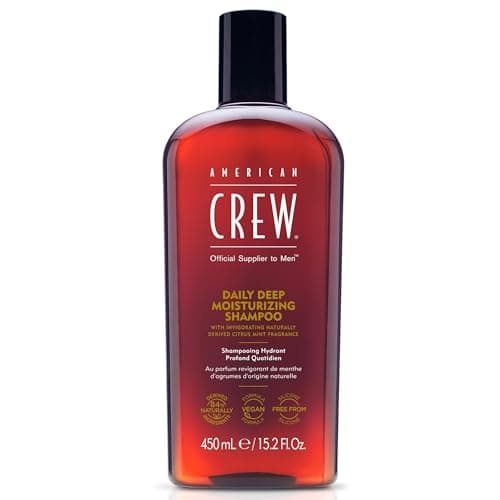 Image of American Crew Daily Deep Moisturising Shampoo, Vegan & Silicone Free (450ml) to Nourish & Detangle Hair, Formulated for Men