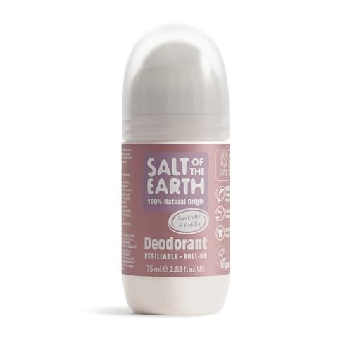 Image of Salt of the Earth - Natural Refillable Roll On Deodorant - Lavender & Vanilla - Vegan Formula with Long-Lasting Protection - Made in the UK - 75ml